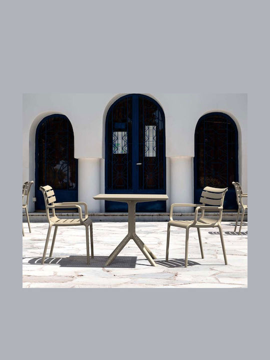 Scaun De Exterior Din Polipropilenă Bej 54x58x83cm