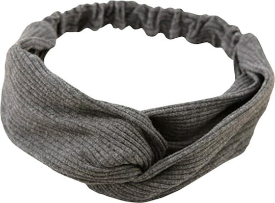 Avizar Gekreuztes Stirnband Haar In Solidem Rippstrick Mesh Schick Dunkelgrau