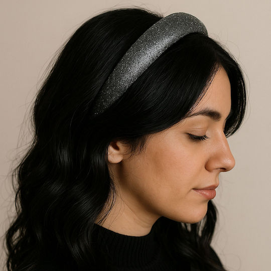 Avizar Breites Haar Stirnband In Hellem Stoff Retro Dunkel Grau