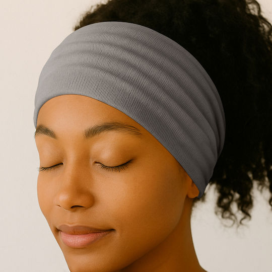 Avizar Crossed Headband Hair In Soft Cotton Refined Gray Grey
