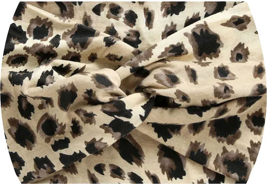 Avizar Cross Hair Banner In Soft Cotton Leopard Printed Chic Beige Beige