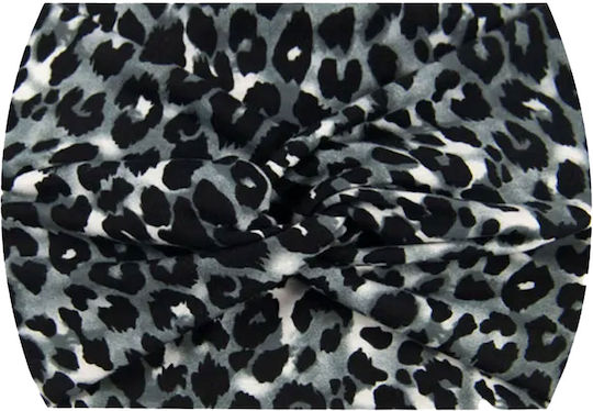 Avizar Crossed Headband Hair In Soft Cotton Printed Leopard Chic Black Black