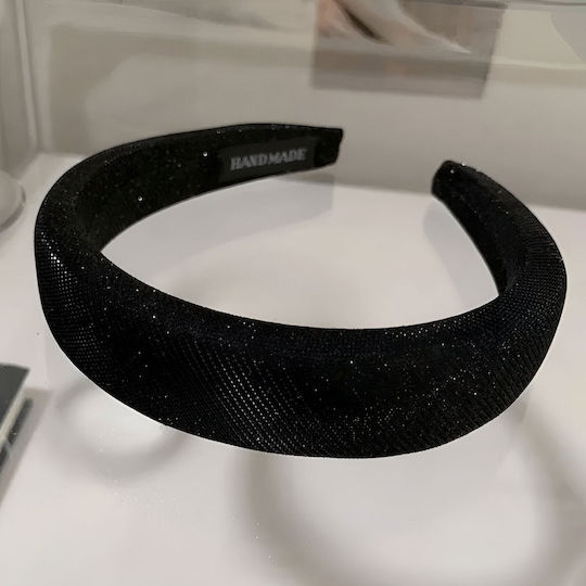 Avizar Large Headband Hair In Brilliant Fabric Uni Retro Black Black