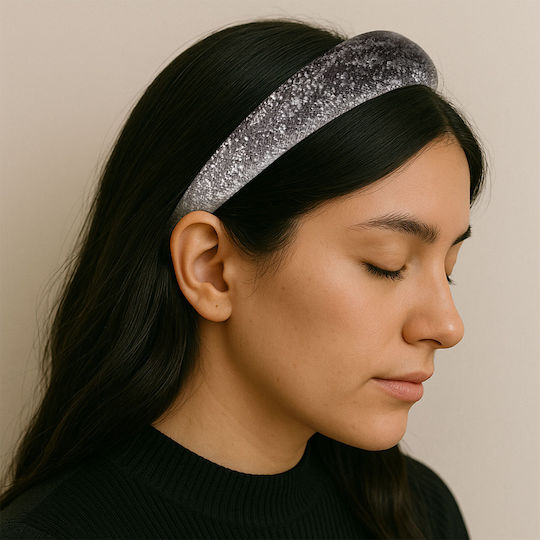 Avizar Large Headband Hair In Vintage Chic Uni Mesh Gray Grey