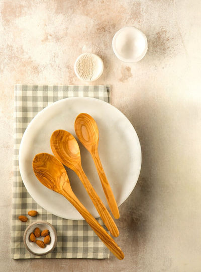 Set Mare Handmade De Linguri De Bucătărie Din Lemn 3 Piese 28cm