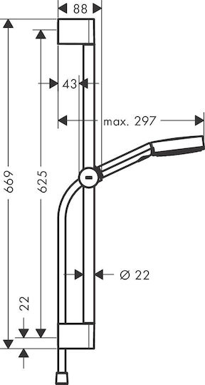 Hansgrohe Τηλέφωνο Ντουζ με Σπιράλ