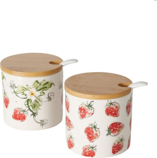 Boltze Set Of Red Bamboo Lunch Boxes 7.5x8cm 2 Pieces