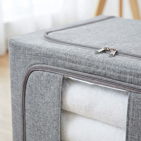 Wallex Fabric Clothing Storage Case for Clothes / Blanket/Duvet / Suit / Coat / Shoes / Ties / Dresses / Underwear / Socks / Knitwear / Shirt / Belts / Bags in Gray Colour 50x38x32cm