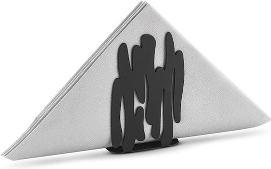Alessi Papiertuch- und Serviettenhalter Metallisch Schwarz 7.5x3x12cm