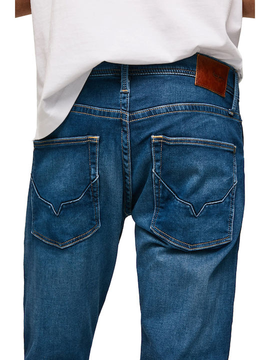 Men's Regular Fit Elastic Straight Blue Jeans Pants