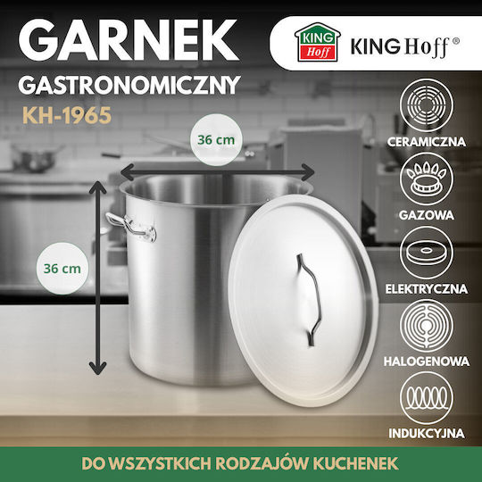 KING Hoff Неръждаема Тенджера Мърмита 36л 36см