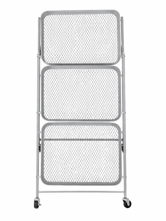 Ankor Metal Kitchen Trolley 3 Tiers Gray 46x29x77cm