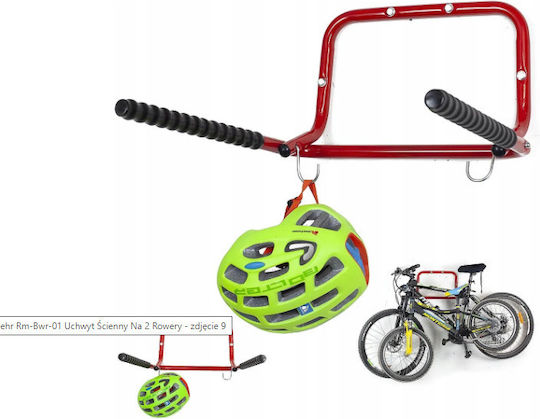 Suport Bicicletă Montat pe Perete Zola Suspendabil Potrivit Pentru Toate Tipurile de Biciclete Rabatabil 52x52x30 cm Negru Roșu