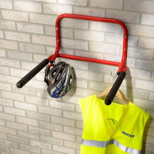 Suport Bicicletă Montat pe Perete Zola Suspendabil Potrivit Pentru Toate Tipurile de Biciclete Rabatabil 52x52x30 cm Negru Roșu