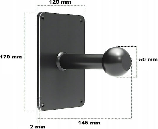 Suport De Perete Pentru Depozitare Bicicletă Auto Rack Zola Agățător Lungime 14,5 Cm Accesorii Montaj Incluse 17 X 12 X 2 Cm Negru