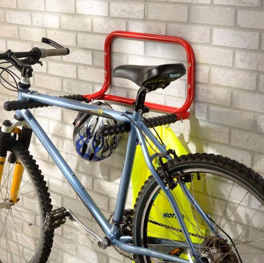 Suport Bicicletă Montat pe Perete Zola Suspendabil Potrivit Pentru Toate Tipurile de Biciclete Rabatabil 52x52x30 cm Negru Roșu