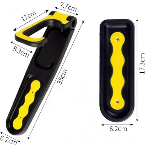 Wall-mounted Bicycle Holder Zola Suspendable Suitable All Types Bicycles 35x7.7 Cm Black Yellow