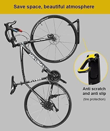 Wall-mounted Bicycle Holder Zola Suspendable Suitable All Types Bicycles 35x7.7 Cm Black Yellow
