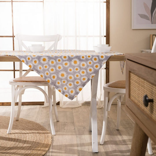 Teoran Teoran Tischdecke Kariert Floreta Grau 90x90cm