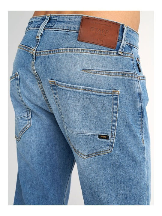 Simon Ανδρικό Παντελόνι Τζιν Ελαστικό με Slim Straight Εφαρμογή Blue