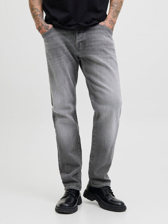 Mike Men's Elastic Jeans Pants with Regular Tapered Fit Black