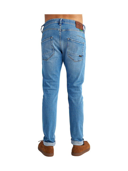 Simon Ανδρικό Παντελόνι Τζιν Ελαστικό με Slim Straight Εφαρμογή Blue