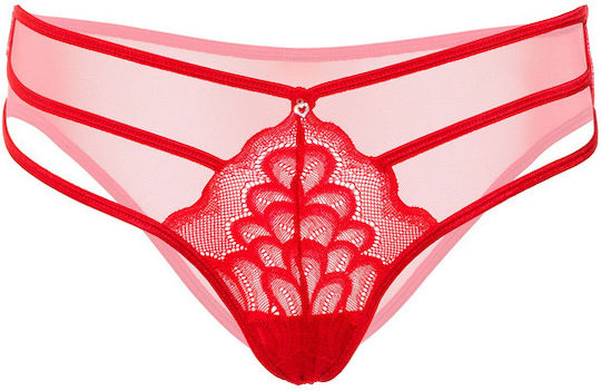 Șir De Caractere Aurora Roșie Dantelă Perle Xl Xxl Daring Intimates