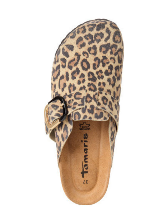 Tamaris Women's Leather Anatomic Clogs Brown