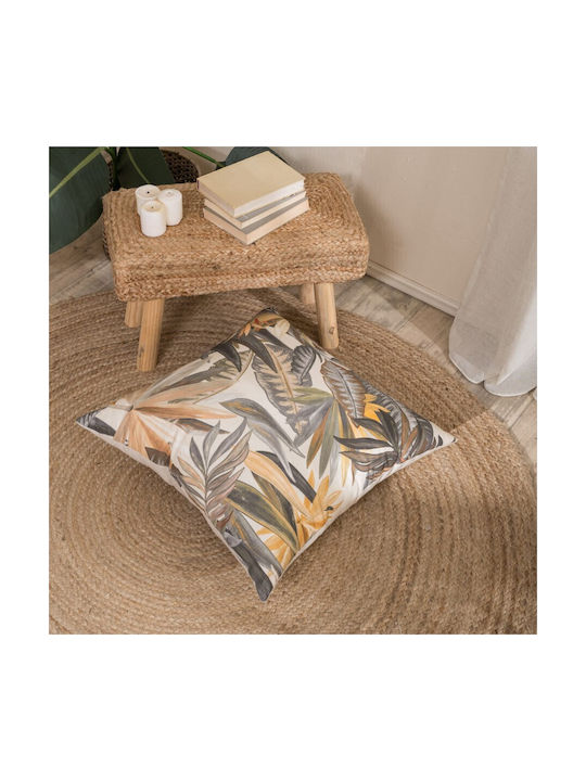Teoran Teoran Decorative Pillow Case 100% Cotton Gray 65x65cm