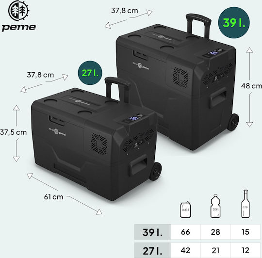 Peme Expedition 40 Portable Fridge 39lt 12V / 220V Black