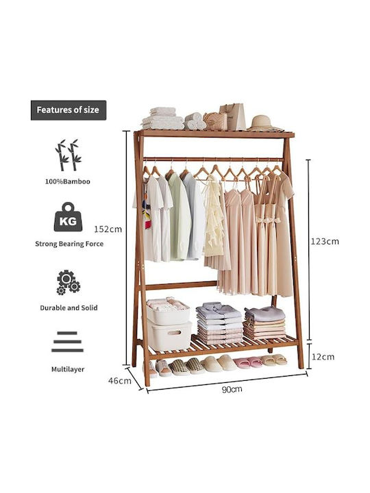 Next Nextdeco Κρεμάστρα Δαπέδου από Bamboo Μπεζ 152cm