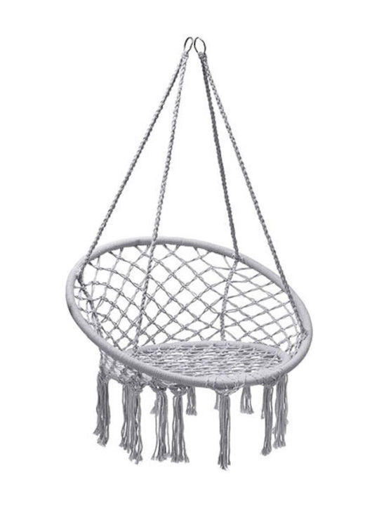 Hanging Metallic Grey Armchair Swing Load Capacity Up To 120kg