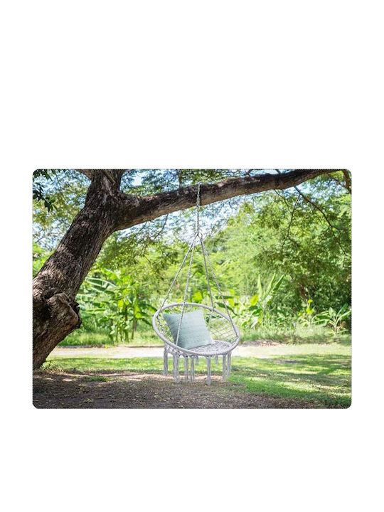 Hanging Metallic Grey Armchair Swing Load Capacity Up To 120kg