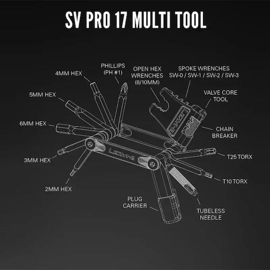Lezyne Sv Pro 17 Мултифункционален Инструмент За Велосипед Сребърен