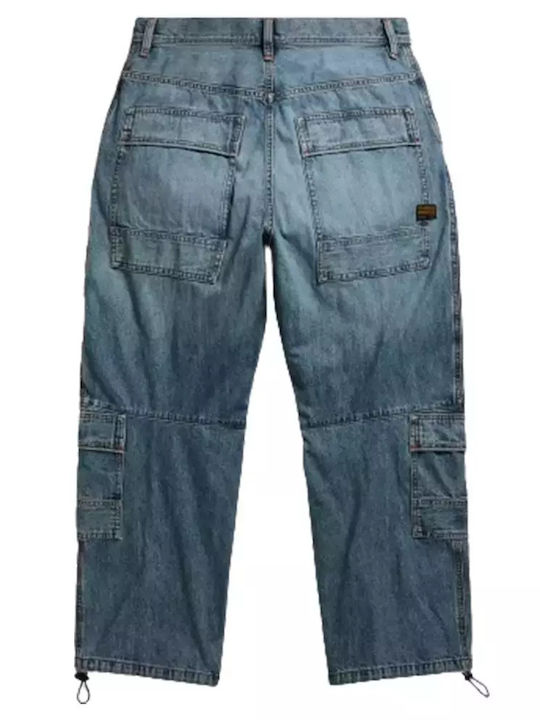 Men's Jeans Pants Cargo with Relaxed Fit Blue