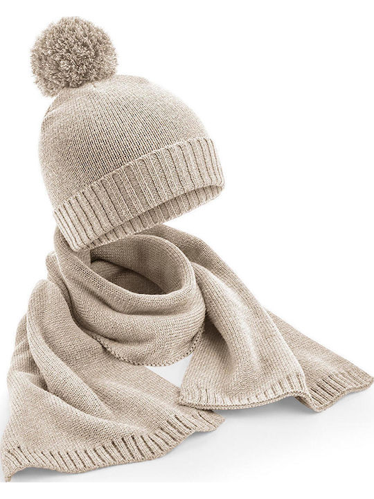 Beanie Unisex Knitted Beanie in Beige Colour