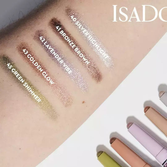 Long-lasting Glitter Eyeshadow Stick Isadora Eyeshadow Stick Shimmer Shade 43 Golden Glow Capacity G 1.2