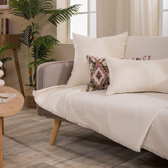 Teoran Bari 01 Armchair Throw Chenille 180x150cm Beige
