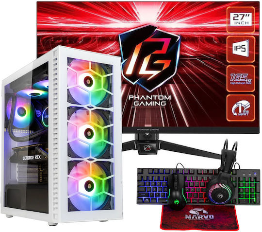 Vengeance Hydra-V52 Гейминг Настолен Компютър (Ryzen 7-5700X/32GB DDR4/1TB SSD/GeForce RTX 5060/Без Операционна Система) и Монитор ASRock PG27FF1A IPS HDR Гейминг 27"