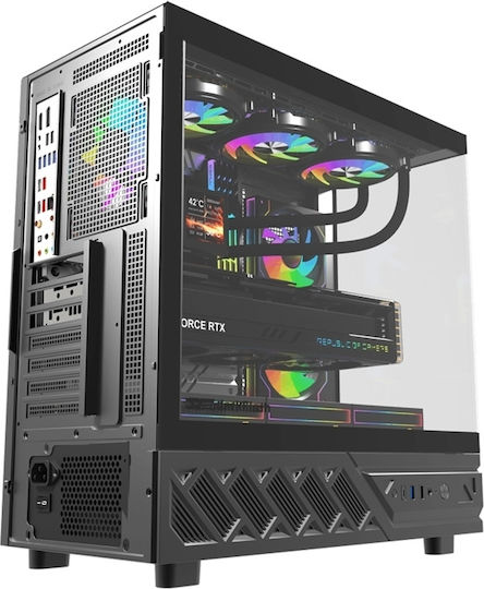 Darkflash DS950V Gaming Midi Tower Κουτί Υπολογιστή με Πλαϊνό Παράθυρο Μαύρο