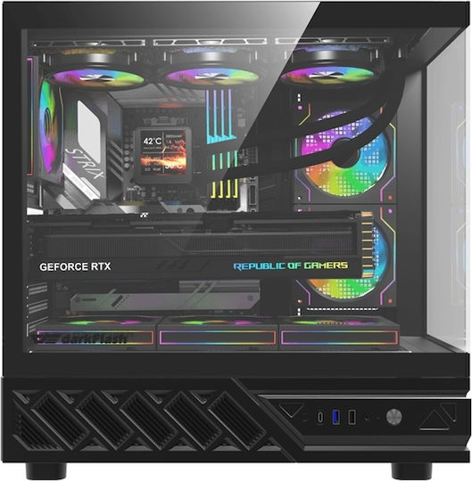 Darkflash DS950V Gaming Midi Tower Κουτί Υπολογιστή με Πλαϊνό Παράθυρο Μαύρο