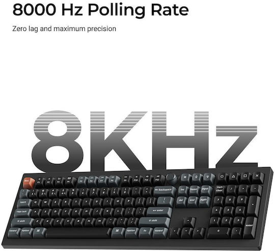 Keychron V6 Ultra 8K V6U-D1 Wireless Gaming Mechanical Keyboard with Keychron Silk POM Red Switches and RGB Lighting English US