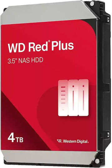 Western Digital Red Plus 4TB HDD Hard Drive 3.5" SATA III 5400rpm with 128MB Cache for NAS / Server WD40EFZZ