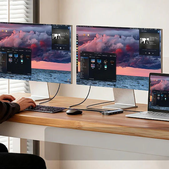 Unitek USB-C Docking Station με HDMI 4K PD και σύνδεση 2 Οθονών