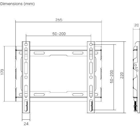 Brateck KL32-22F Βάση Τηλεόρασης Τοίχου έως 43" και 45kg