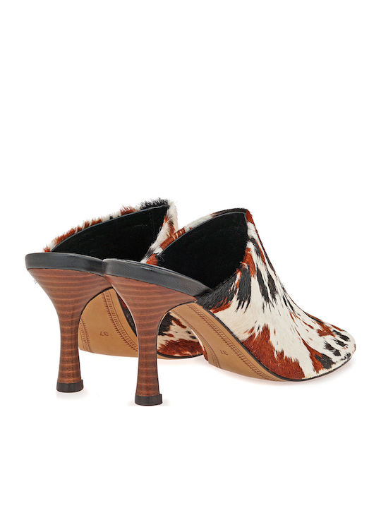 Leather Mules with High Heel