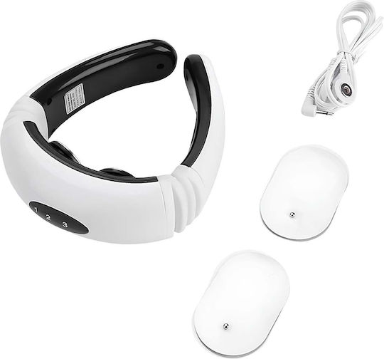 Avizar Smart Fit 3d Neck Massager Electric Pulses Magnetic Traction White