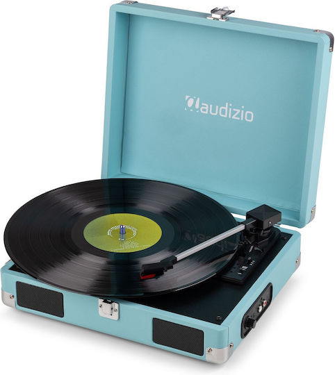 Audizio RP111BL 102.033 Куфар Грамофон с Задвижване с Ремък, Предусилване и Вградени Говорители Син