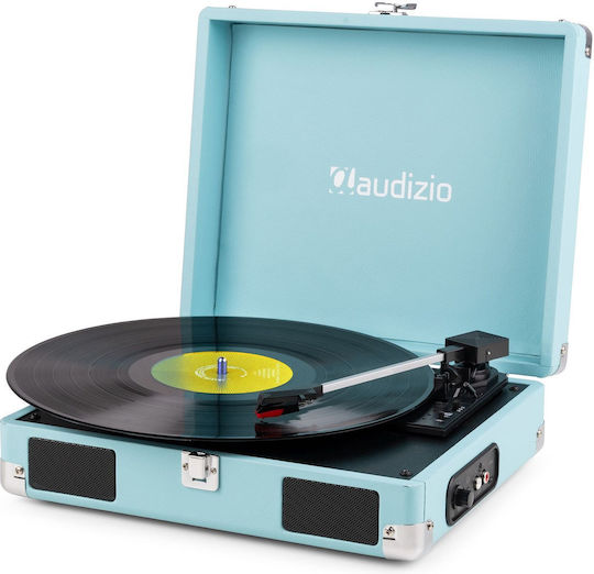 Audizio RP111BL 102.033 Куфар Грамофон с Задвижване с Ремък, Предусилване и Вградени Говорители Син