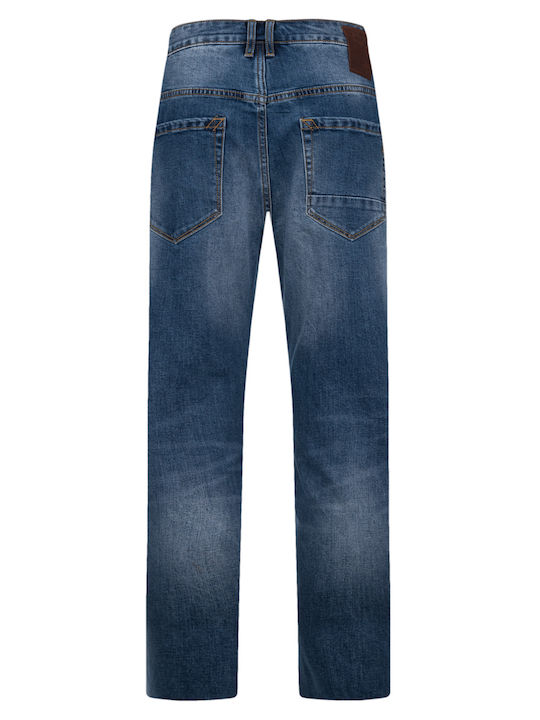 Ανδρικό Παντελόνι Τζιν Cropped με Slim Εφαρμογή Μπλε